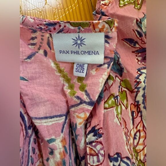 Pax Philomena Rosa Tropicale Short Cotton Kaftan - Picture 8 of 9